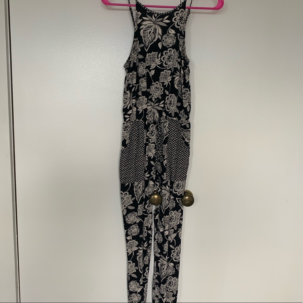 American Eagle Long Floral Romper